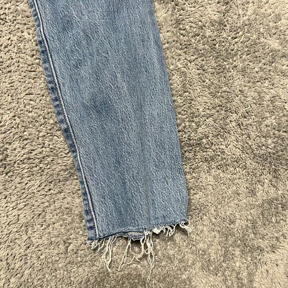 Levi's 501 S Jeans Womens 29 x30 Button Fly High Rise Blue Raw Hem Stretch - Picture 2 of 11